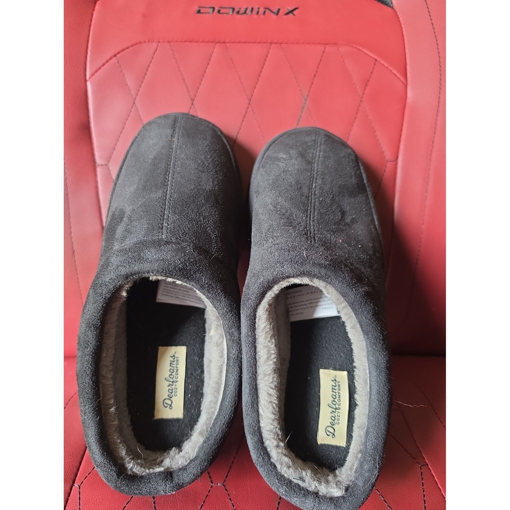 Dearfoam Mens Memory Foam Slip-on Slippers Black Size 7-8  Medium